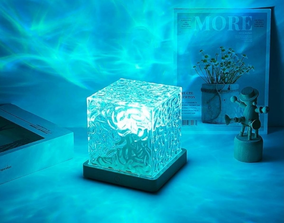 a quite ethereal blue cube